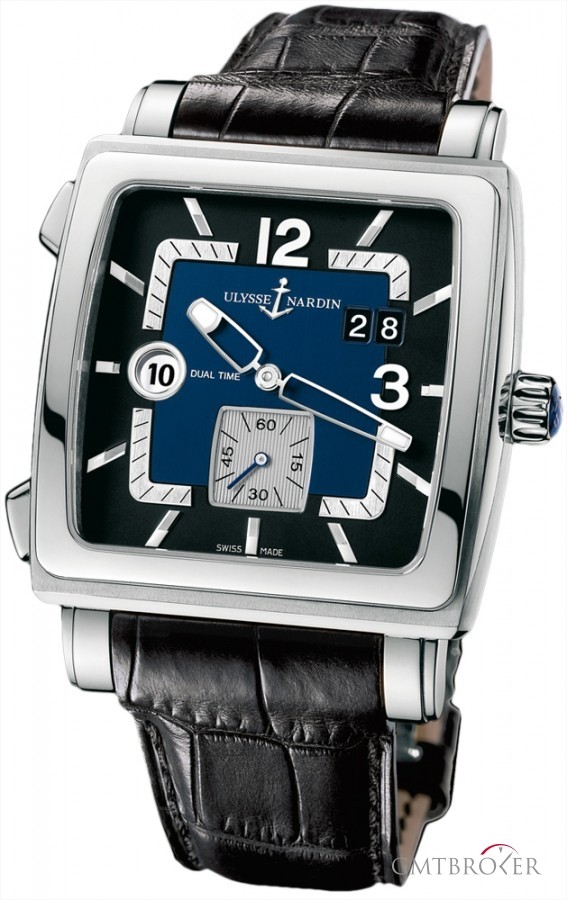 ulysse nardin243-92632 quadrato dual time mens watch