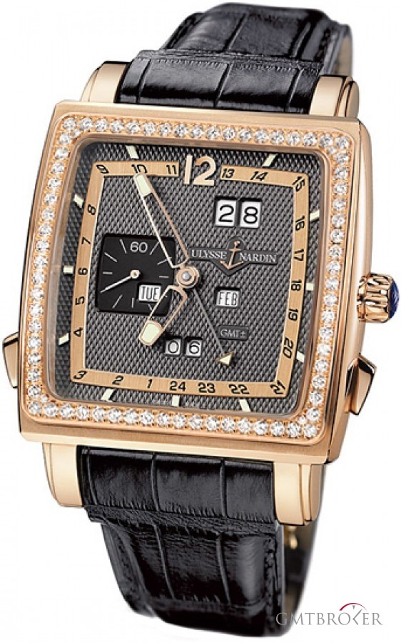 ulysse nardin 326-90b69 quadrato dual time perpetual mens watch